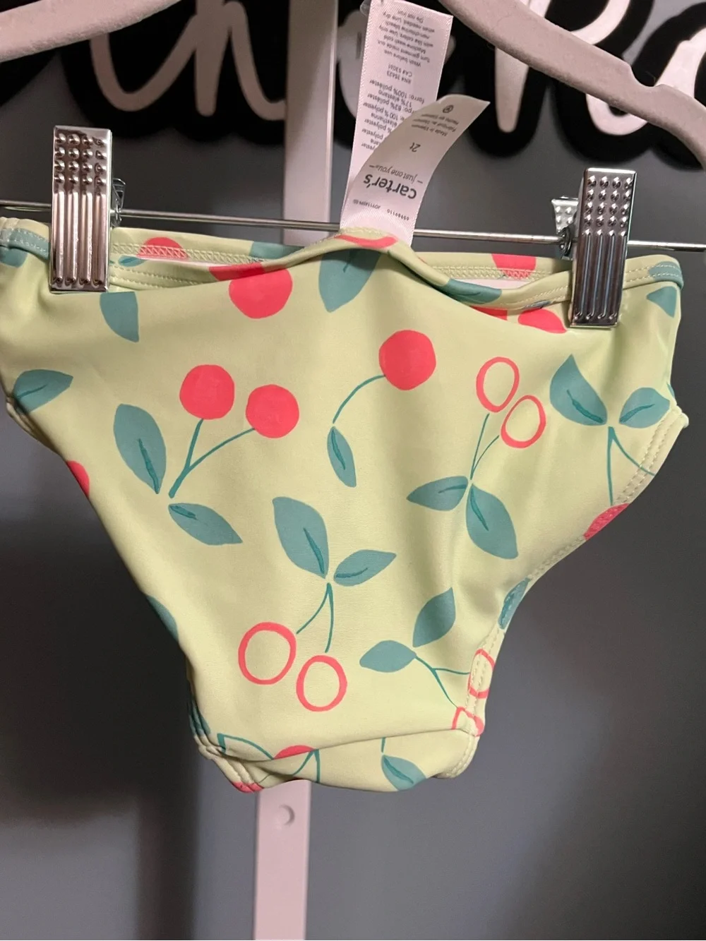 Carters Just One You Girls' Cherry Print Rash Guard  Shirt with Bikini Bottoms